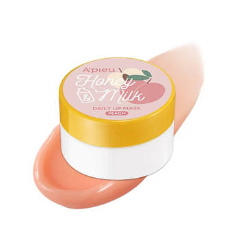 Щоденна нічна маска для губ A'pieu Honey & Milk Daily Lip Mask Peach 6г