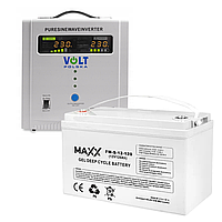 Аварійний комплект Volt Polska SINUS PRO 2200E 12/230V 1600/2200W + Акумулятор гелевий 4SUN MAXX GEL 120 Ah
