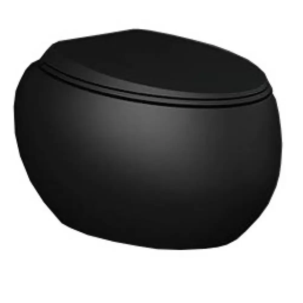 Унітаз Rak Ceramics Cloud CLOWC1446504A + CLOSC3901504 з кришкою чорний матовий, фото 1
