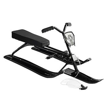 Снігокат з кермовим керуванням Skyper (м'яке сидіння, сталева рама, мотузка) S-91255 Чорний