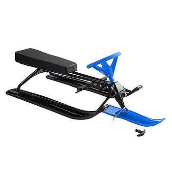 Снігокат з кермовим керуванням Skyper (м'яке сидіння, сталева рама, мотузка) S-81625 Чорно-синій