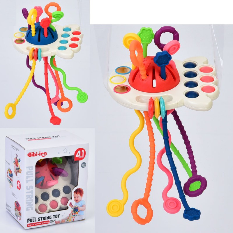 Іграшка гризунець прорізувач 688-72, 22 см, 4в1, сенсорна, рухомі деталі, м'які кнопки, Pop it, фото 1