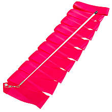 Стрічка з паличкою для художньої гімнастики 4 метри, карабін метал, Малиновий