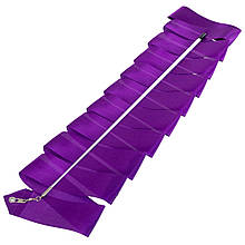 Стрічка з паличкою для художньої гімнастики 4 метри, карабін метал фіолетовий