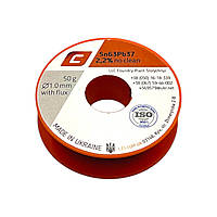 Припій Sn63Pb37 ф 1,0 мм з флюсом 50г