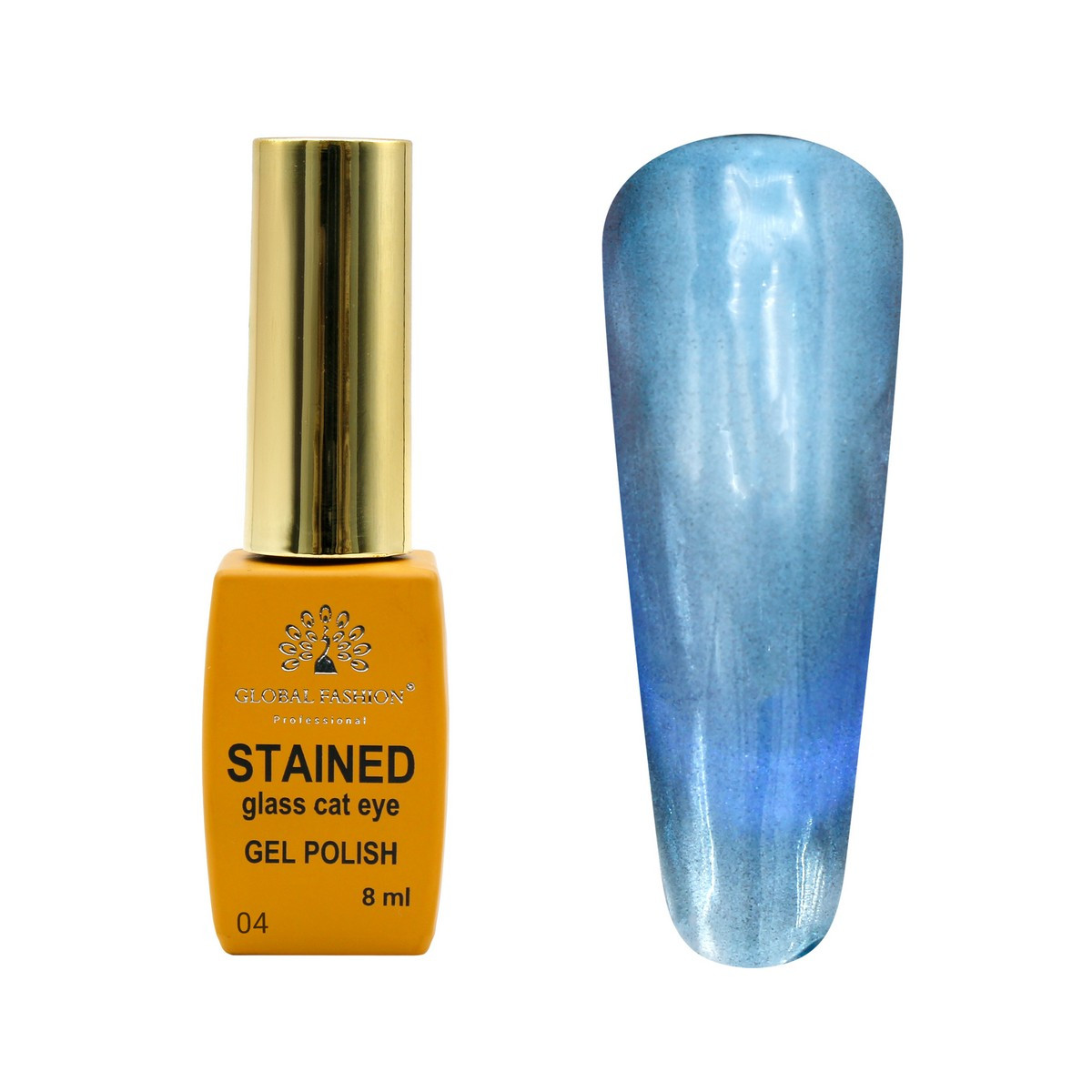 Гель-лак Global Fashion Stained Glass Cat Eyes #4, 8 мл