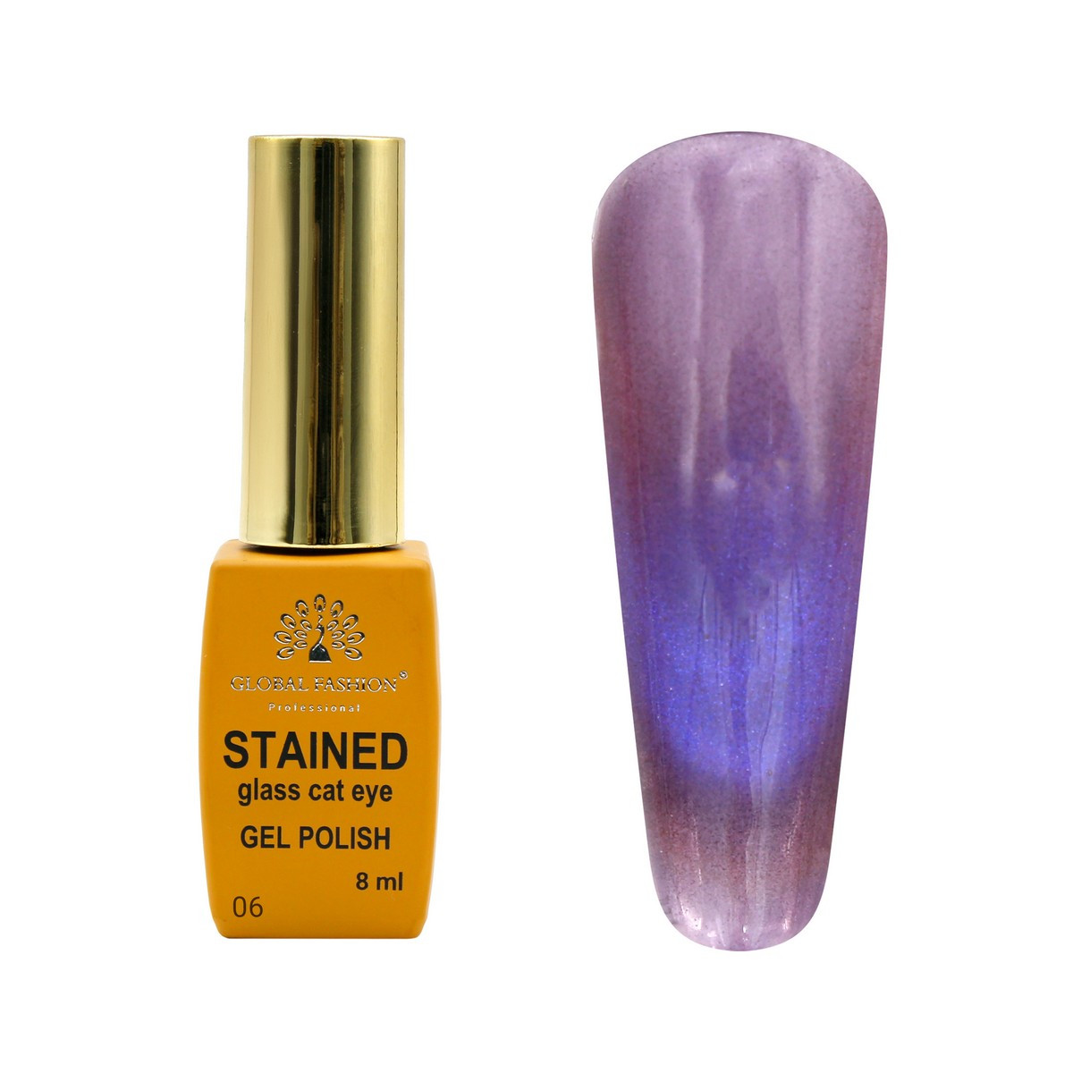 Гель-лак Global Fashion Stained Glass Cat Eyes #6, 8 мл
