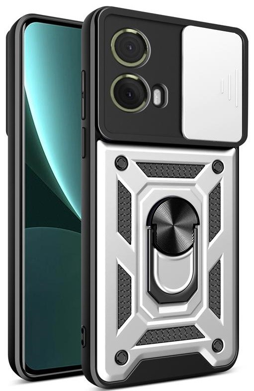 PC + TPU чохол Camshield Armor для Motorola G34 / сріблястий