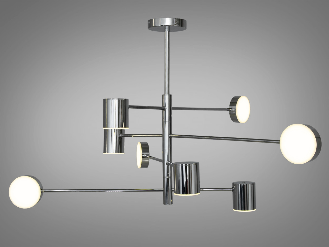 Люстра в зал світлодіодна хром 40 W Diasha D302-8CH, фото 1