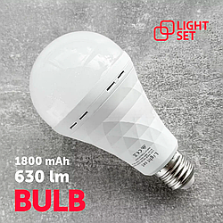 LED лампа з акумулятором LIGHT SET LED BULB 7W A60 4500K 1800mAh ACUM 220V 630Lm під стандартний патрон Е27