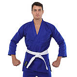 Кімоно для дзюдо синє 450 г/м2 HARD TOUCH CO-7697 (зріст від 120 до 190 см), фото 3