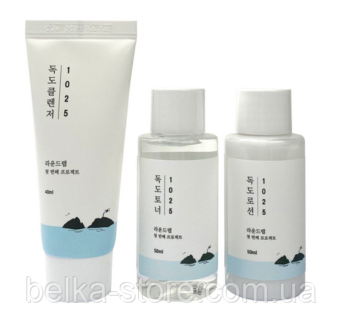 Набір мініатюр засобів з морською водою ROUND LAB 1025 Dokdo On The Go Kit, фото 1