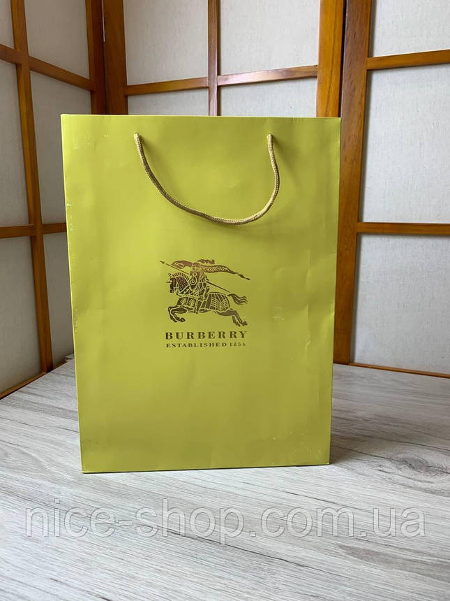 Уцінка! Подарунковий пакет Burberry: оливковий, Вертикальний, mахi, фото 1