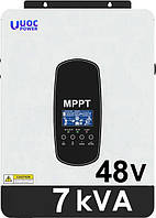 Гібридний сонячний інвертор MPPT 48 V/220 V, UOC-SM-7KVA/6200W, перетворювач напруги з чистою