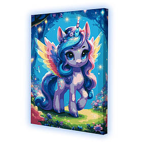 Картина за номерами зі світлодіодною підсвіткою Riviera Blanca Чарівна поні 40x50 см (ГР-024)