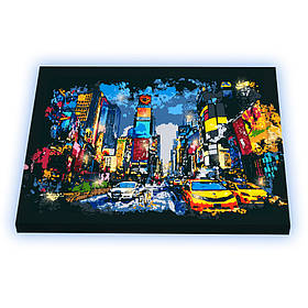 Картина за номерами зі світлодіодною підсвіткою Riviera Blanca Сяюче місто 40x50 см (ГР-029)