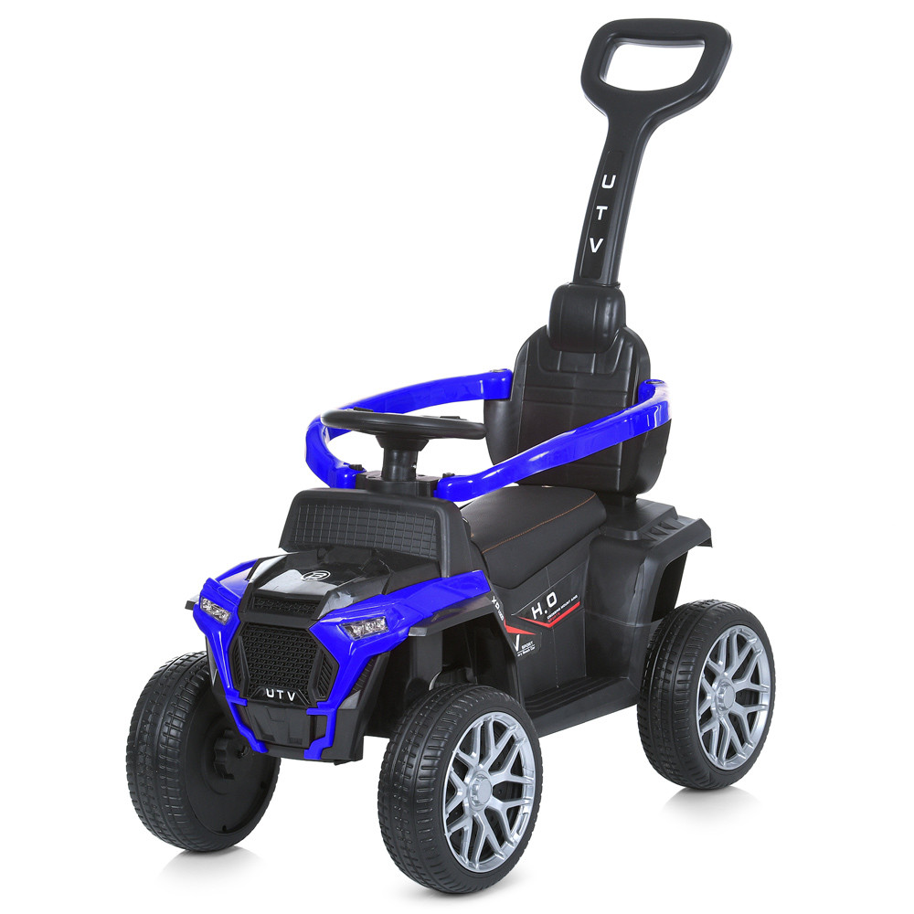 Квадроцикл M 4803EL-4 (1шт) 2в1, кат.-толок., батьківс.ручка, 1*6VAH, 1*25W, муз,світло,USB,EVA,шкіра,синій, фото 1