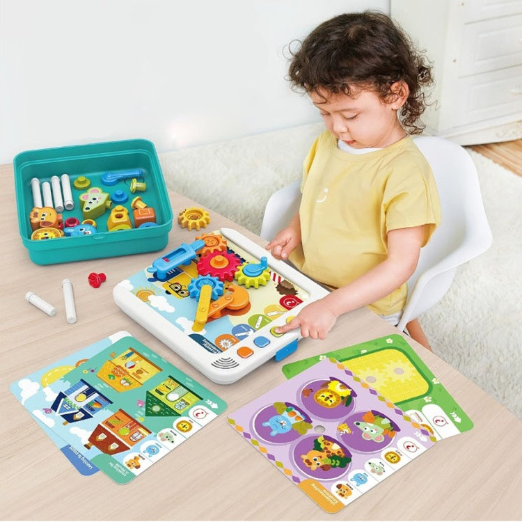 Дитяча логічна гра Дошка Монтессорі інтерактивна навчальна панель бізіборд розвиток моторики мислення, фото 1