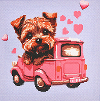 Набір для творч. "Песик за кермом" вишивка хрестиком 30х30 см NoAX-312/Strateg/(30)