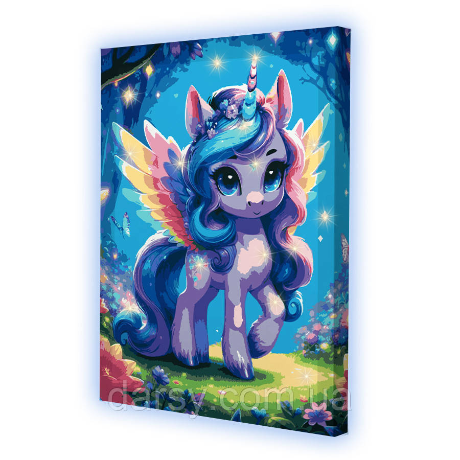 Картина за номерами зі світлодіодною підсвіткою Riviera Blanca Чарівна поні 40x50 см (ГР-024), фото 1