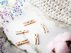 Прищіпка дерев'яна 30*4мм для декупажу, Прищіпка-цінникотримач (3204), фото 3