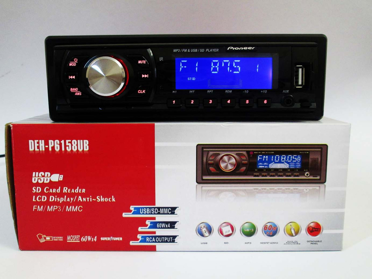 Автомагнитола DEH-P6158UB - USB+SD+AUX+FM