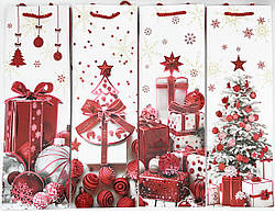 Подарочный картонный пакет под Бутылку 12*9*36 см Красный шар