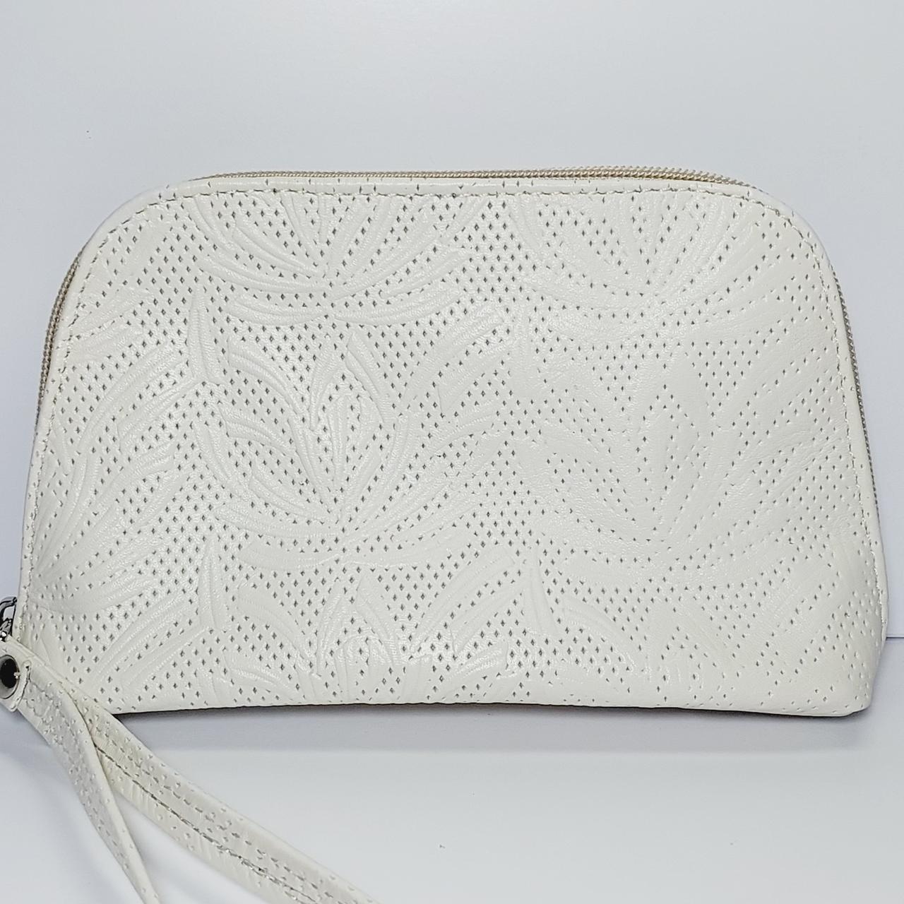 Косметичка біла натуральна шкіра, фото 1