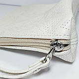 Косметичка біла натуральна шкіра, фото 3