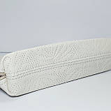 Косметичка біла натуральна шкіра, фото 4