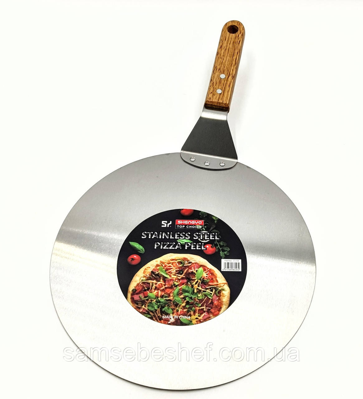 Лопата для піци 305 мм із дерев'яною ручкою Pizza Peel, фото 1