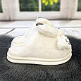 Тапочки жіночі домашні білі з ведмедиком 4692, фото 4