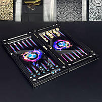 Нарди скляні з деревом BMW 50×24×6см подарункові, фото 6