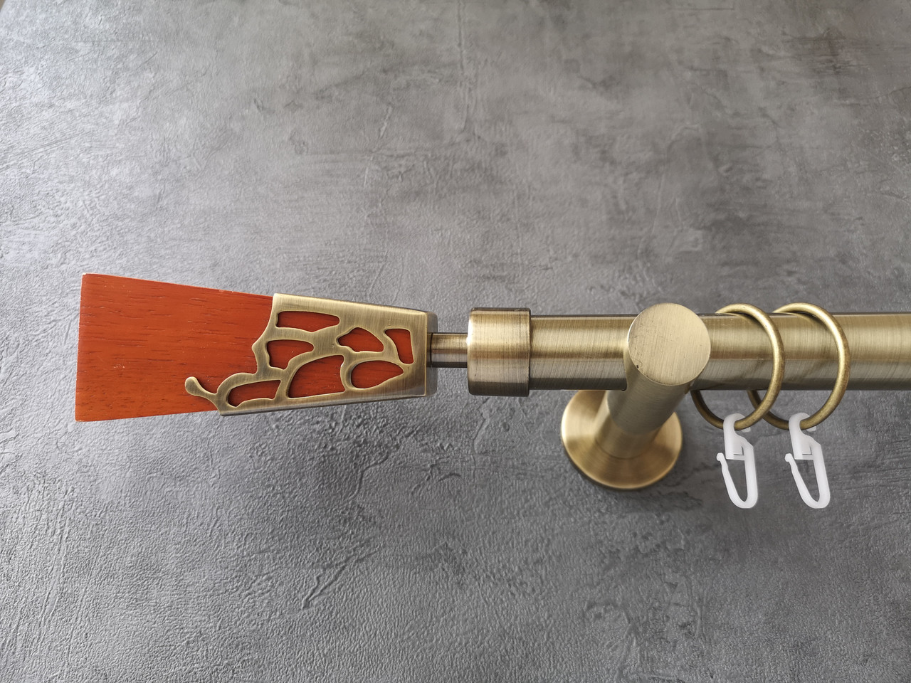 Карниз для штор Mardom антик Саліна черешня одинарний 25 мм 160 см, фото 1