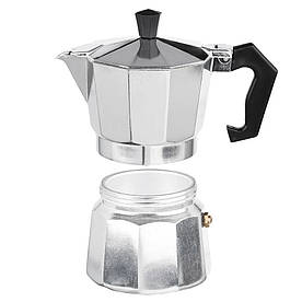 Гейзерна кавоварка з литого алюмінію на 150 мл (на 3 чашки кави по 50 мл, AP-2081)