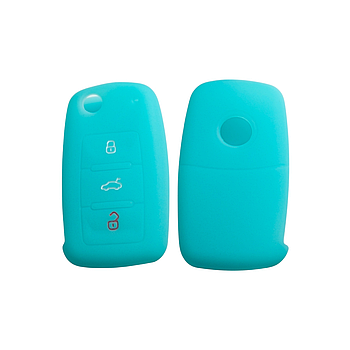 Чохол для ключа Skoda люмінесцентний блакитний