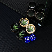 Нарди скляні з деревом Лист 50×24×6см подарункові, фото 4