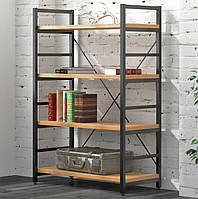 Стелаж офісний низький Loft Design L-125 NEW Дуб Крафт Золотий каркас чорний