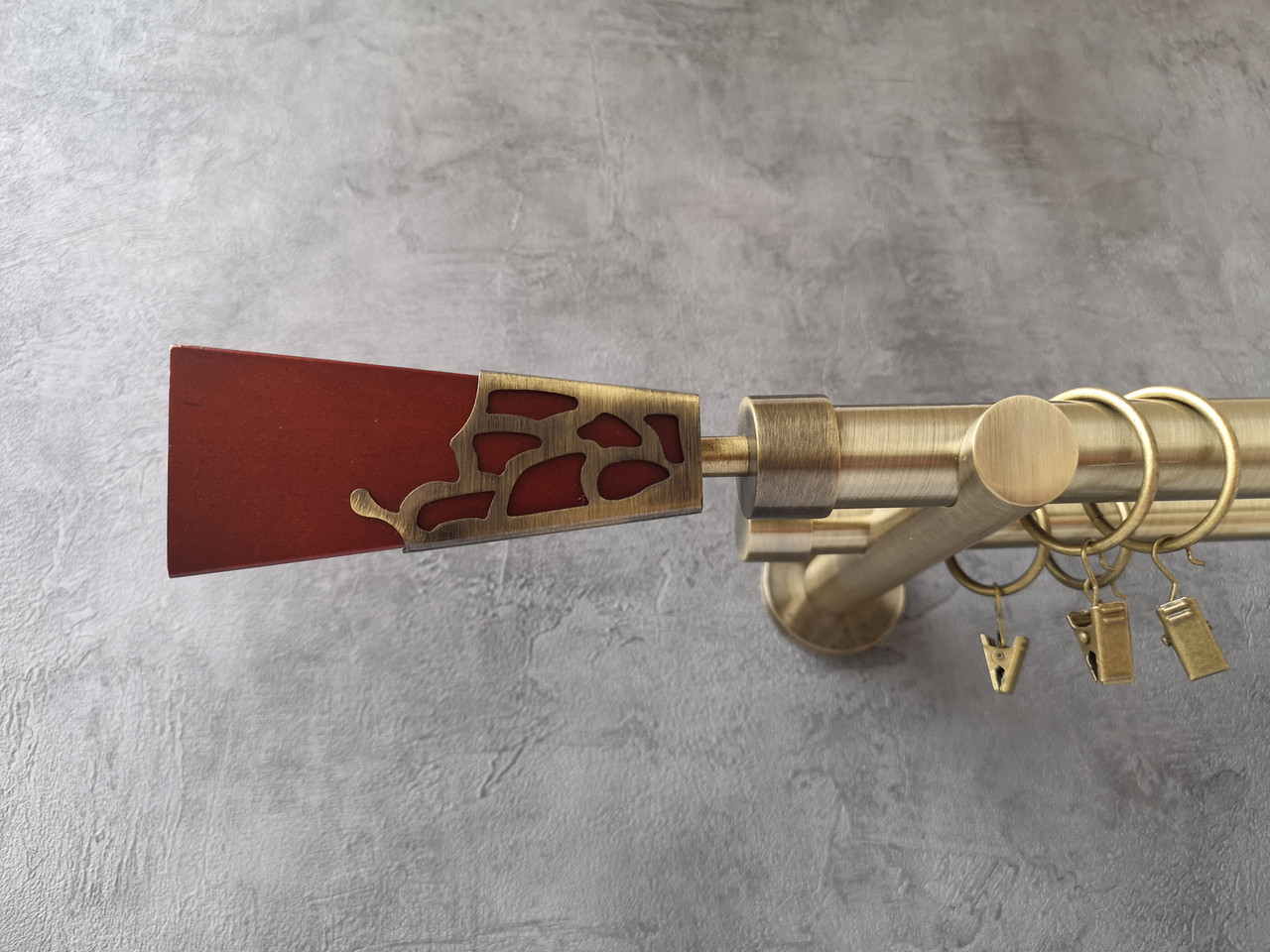 Карниз для штор Mardom антик Саліна коричневий подвійний 25 + 19 мм 200 см, фото 1