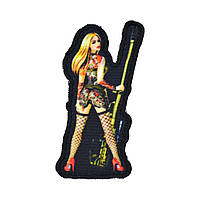 Шеврон «Сексі з кулеметом» контурний друк комбінований з вишивкою.