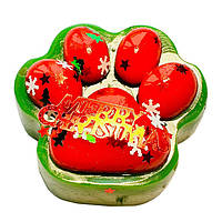 Іграшка антистрес лапка новорічна маленька Bambi 6675.4 (green\red)