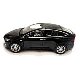 Машина металева Tesla Model 5 Тесла чорна 1:22 світло звук відч двері баг капот 21*8*7см (RS-66012), фото 3