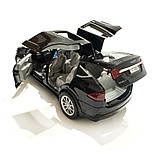 Машина металева Tesla Model 5 Тесла чорна 1:22 світло звук відч двері баг капот 21*8*7см (RS-66012), фото 7