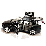 Машина металева Tesla Model 5 Тесла чорна 1:22 світло звук відч двері баг капот 21*8*7см (RS-66012), фото 9