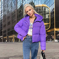 Куртка жіноча демісезонна з капюшоном Agressive Season фіолетова M на осінь