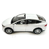 Машина металева Tesla Model 5 Тесла біла 1:22 світло звук відч двері баг капот 21*8*7см (RS-66012), фото 2