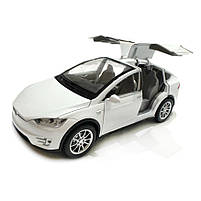 Машина металева Tesla Model 5 Тесла біла 1:22 світло звук відч двері баг капот 21*8*7см (RS-66012), фото 5