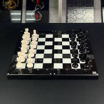 Скляні шахи — ідеальний подарунок та елемент інтер’єру, 50х23см, арт. 270035