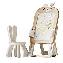 Дитячий мольберт двосторонній Lumpurini Missi Vario Comodo зі стільцем 3-в-1 з конструктором і магнітною дошкою для малювання, фото 2