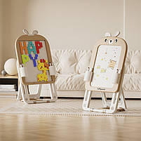 Дитячий мольберт двосторонній Lumpurini Missi Vario Comodo зі стільцем 3-в-1 з конструктором і магнітною дошкою для малювання, фото 3